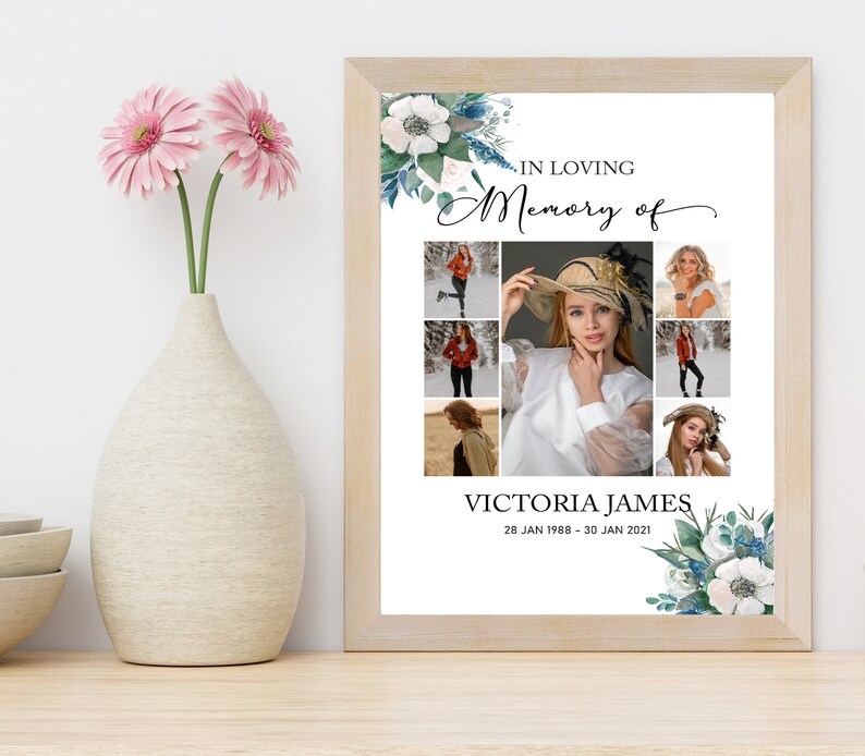 In Loving Memory Photo Collage Template in 24 X 36 Etsy