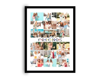 Friends Photo Collage,  Collage of 18 Photos, Personalized Gift, Best Friends Photo Collage, Custom Photo Collage Gift for Best Friends.