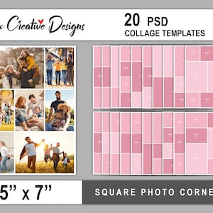 5x7 Digital Photo Collage Templates / PSD Templates / Storyboard Templates / TWENTY 20 Photoshop Scrapbook Templates, Editable Templates