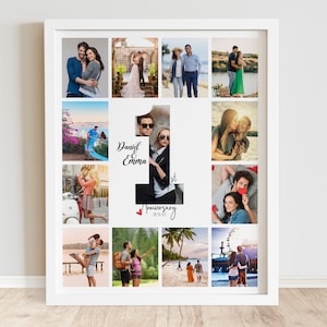 Collage de fotos personalizado para el primer aniversario, regalo para el esposo, collage de fotos personalizado