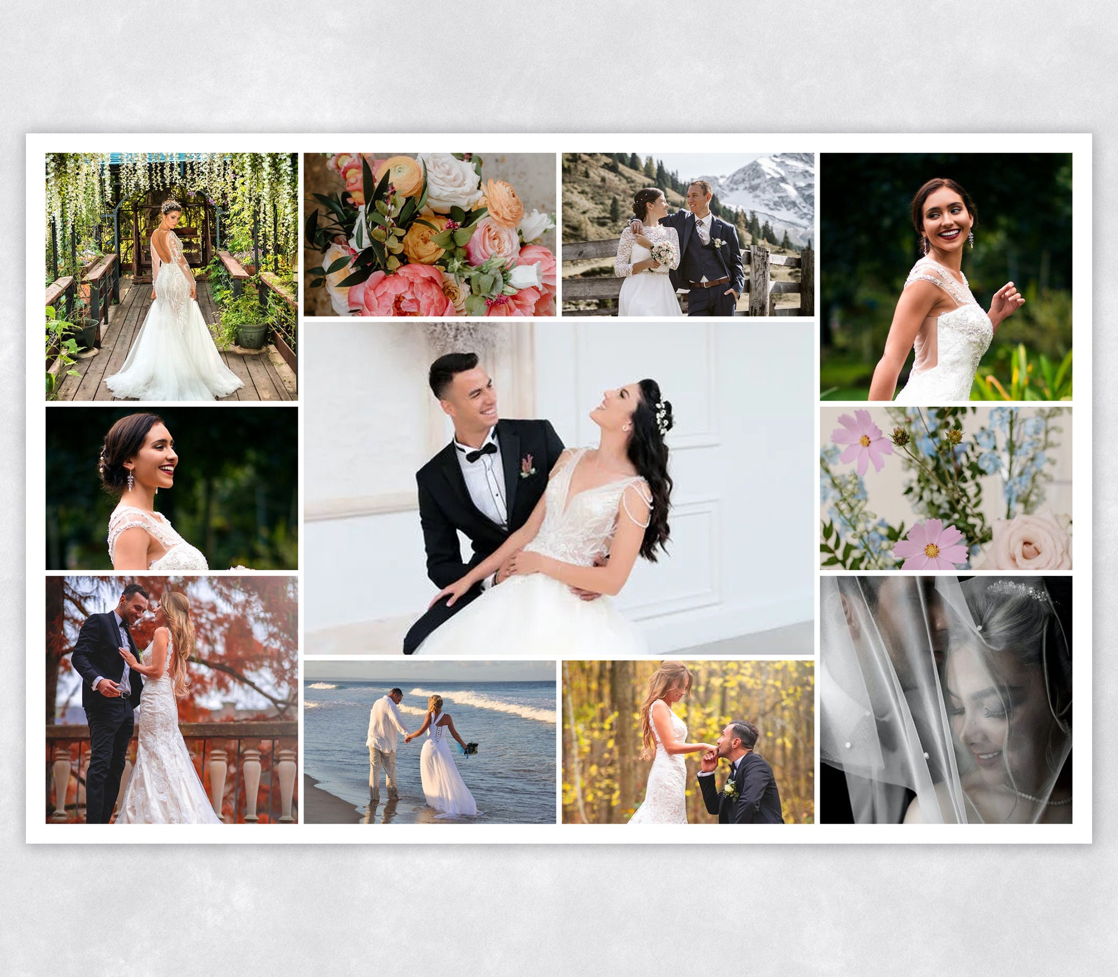 Landscape Photo Collage Template: 24x36, 12x18, 6x9 (PSD Digital