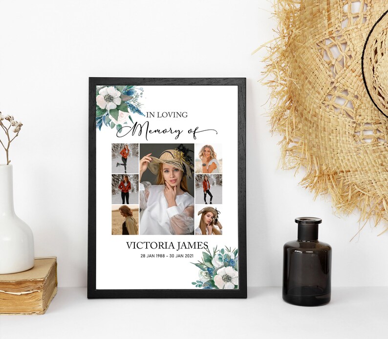 In Loving Memory Photo Collage Template in 24 X 36 Etsy
