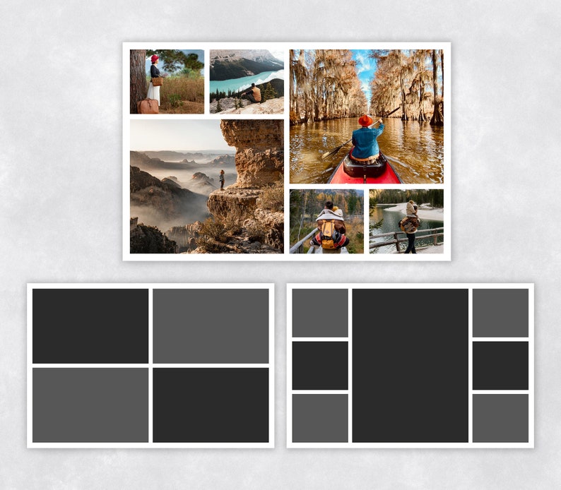 Fotocollage Sjablonen Kit in 6 x4, 12 Photoshop Photo Card Templates Pack voor fotografie Portfolio, Storyboards, Fotografie Portfolio afbeelding 2