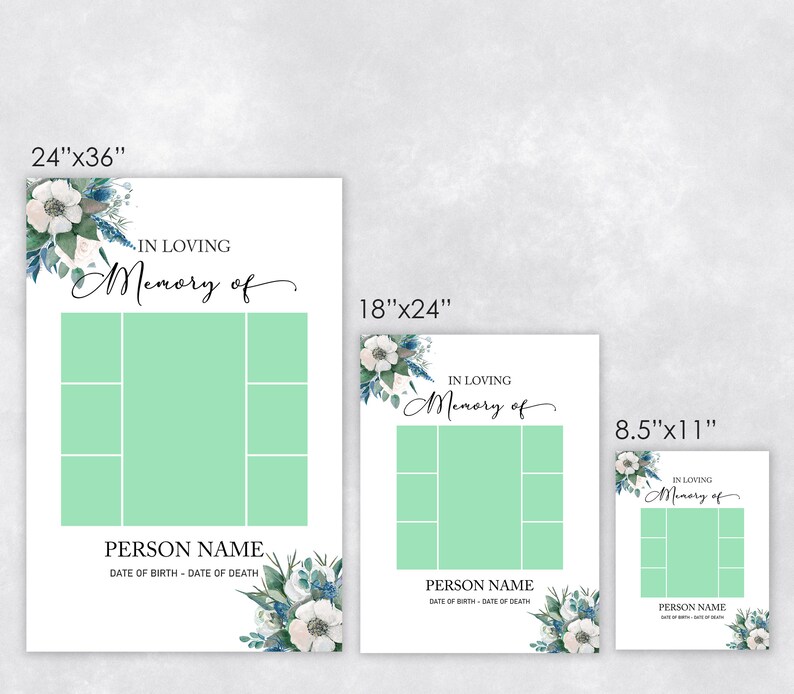 In Loving Memory Photo Collage Template in 24 X 36 Etsy