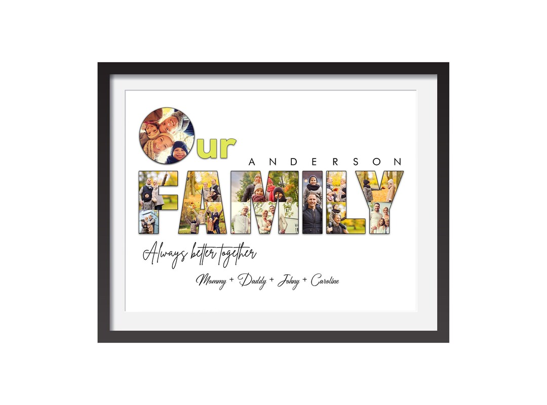 Family Photo Collage Gift, Personalized Family Gift, Family Wall Art ...