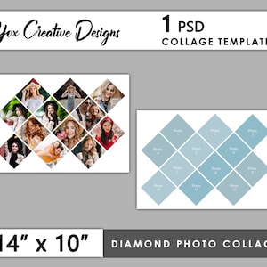 Buy Photo Collage Template in Diamond Shape 14 X 10", Diamond Art ...