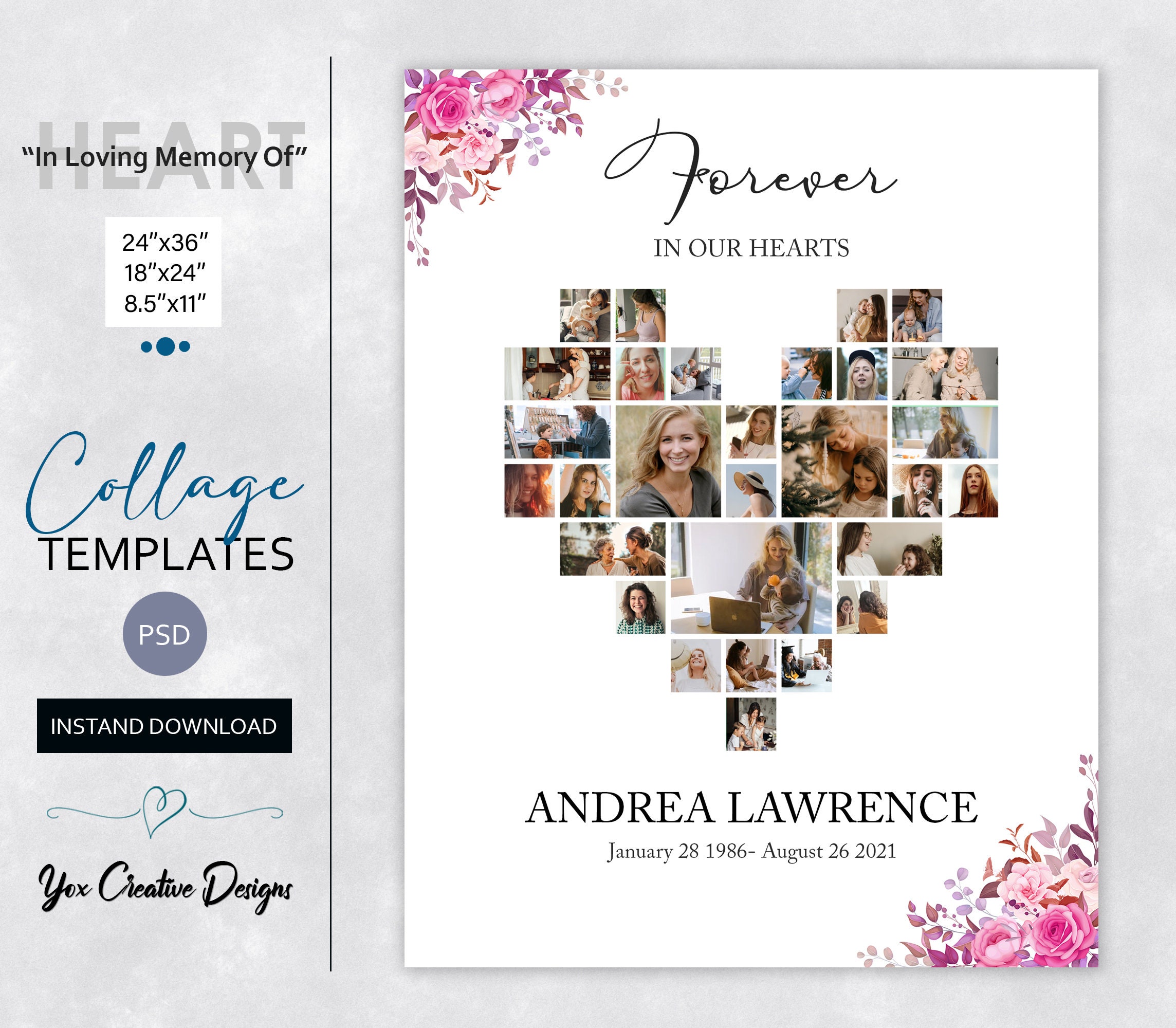 In Loving Memory of 24 X 36 Photo Collage Etsy UK