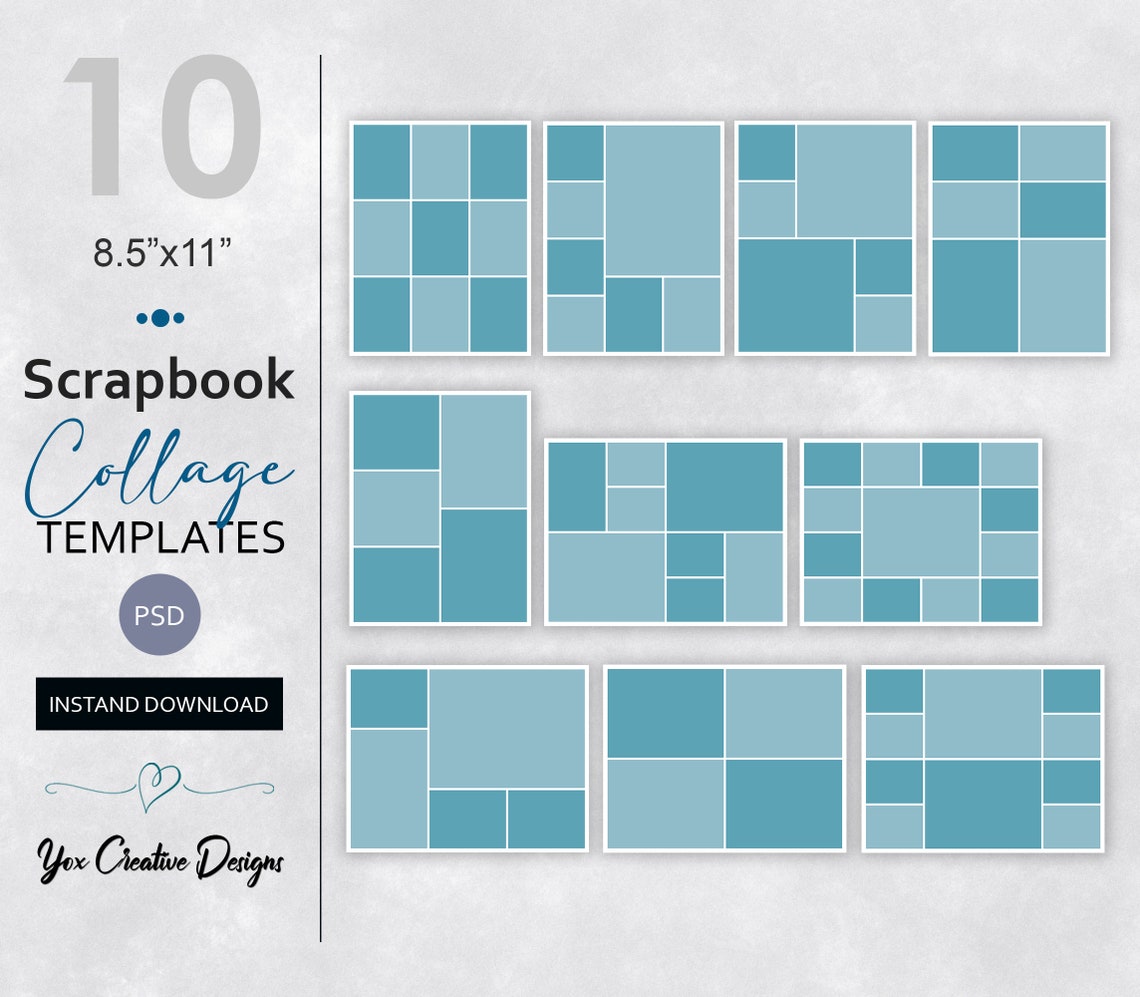 Modèles de collage de photos en 8.5 x11 Modèles Etsy