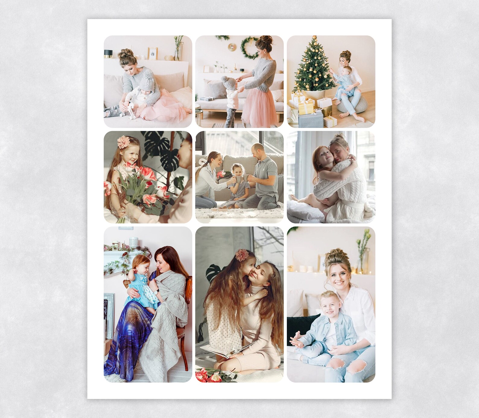 Photo Collage Templates 16x20 12x15 8x10 with Rounded | Etsy