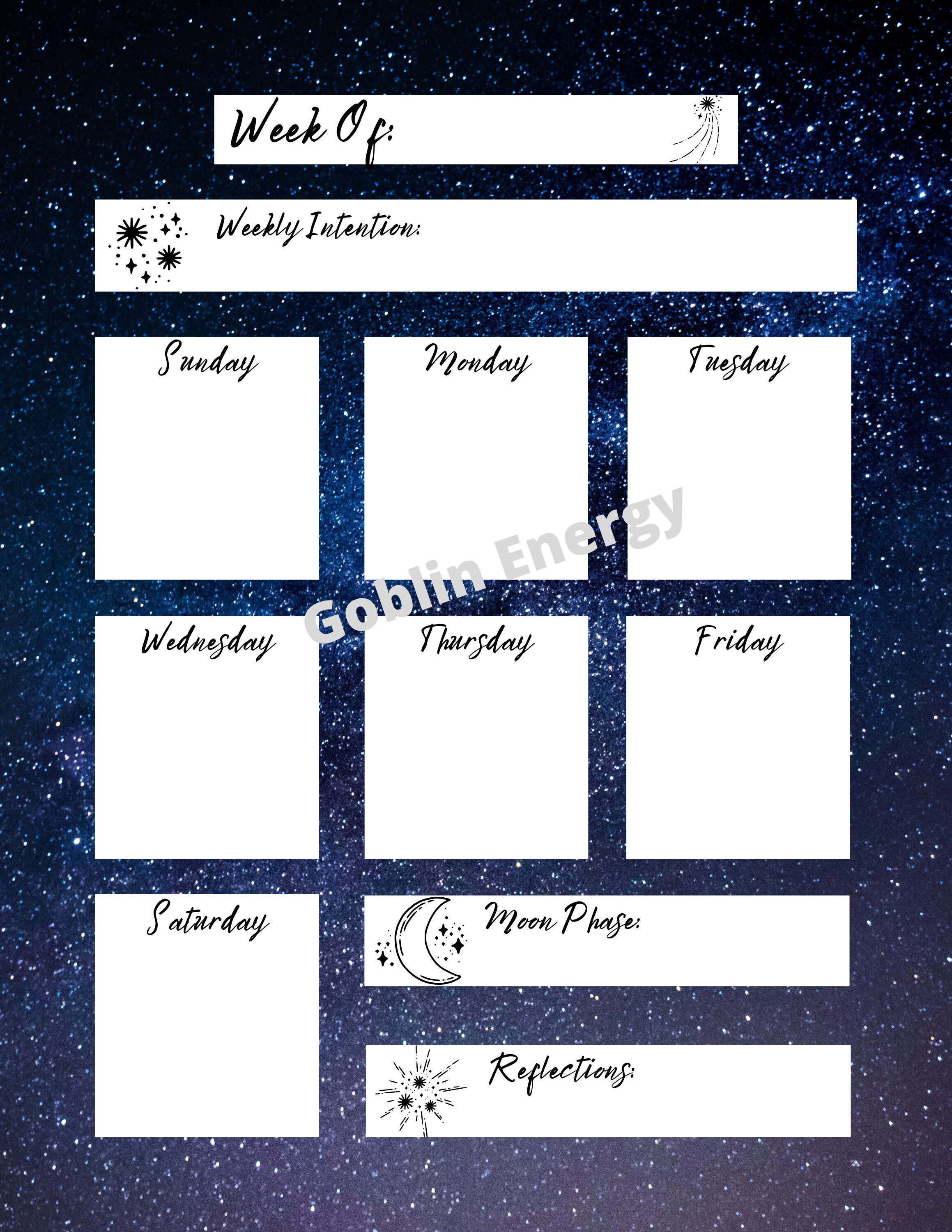 Witchy Weekly Planner Printable Bundle A4 | Etsy