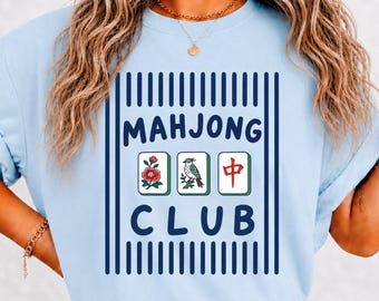 Mahjong Club Shirt, Comfort Colors Mahjong Tee, Mahjong Lover Gift, Mahj Shirt, Mahjong Apparel, Mahjong Gift for Her, Mahjong Player Tee