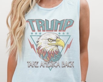 Camiseta retro de Trump, camiseta "Recuperemos a Estados Unidos", camiseta de Maga, merchandising de Trump, elecciones de 2024, camiseta pro Trump, camiseta de colores cómodos, regalo republicano