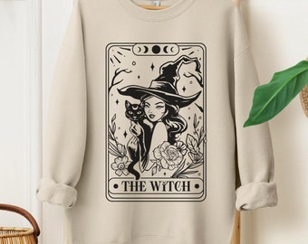Tarot Card Sweatshirt, Witch Crewneck, Witchy Things, Witchy Apparel Women, Cute Witch Sweatshirt, Witchy Whimsigothic, Pastel Goth Clothes