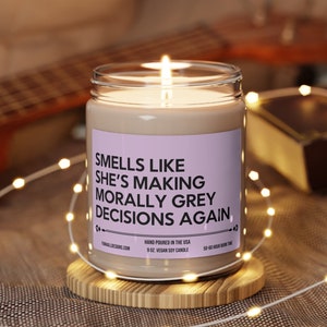 Morally Grey Candle, Bookish Candle, Book Themed Candle, Bookish Merch, Reading Candle, Smells Like Books, Bookish Decor, Smut, Dark Romance