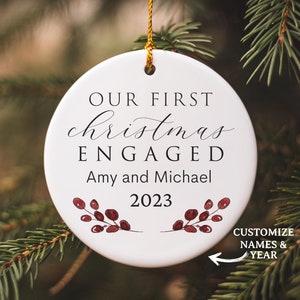 Engaged Christmas Ornament, Engaged Ornament, Engaged Ornament Personalized, First Christmas Engaged Ornament, Engaged Ornament 2023, Gift