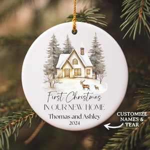 First Christmas New Home Ornament, First House Ornament, Personalized New House Ornament, 2024 New Home Ornament, Our First Home Keepsake