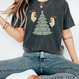 Christmas Ghosts Shirt, Spooky Christmas Shirt, Comfort Colors® Shirt, Cute Christmas Ghost Shirt, Funny Oversized Christmas Tee, Whimsigoth