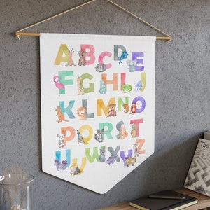 Alphabet Tapestry, Preschool Classroom Decor, Classroom Tapestry, Classroom Banner, Kindergarten Teacher Decor, ABC Wall Hanging, Pennant