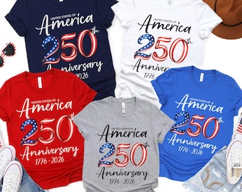 Camisetas a juego para el 4 de julio, camisetas familiares para el 4 de julio, camisetas grupales America 250, camisetas a juego 1776-2026, camisetas familiares para el Día de la Independencia