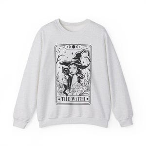 Tarot Card Sweatshirt, Witch Crewneck, Witchy Things, Witchy Apparel Women, Cute Witch Sweatshirt, Witchy Whimsigothic, Pastel Goth Clothes Ash