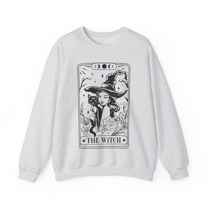 Tarot Card Sweatshirt, Witch Crewneck, Witchy Things, Witchy Apparel Women, Cute Witch Sweatshirt, Witchy Whimsigothic, Pastel Goth Clothes Ash