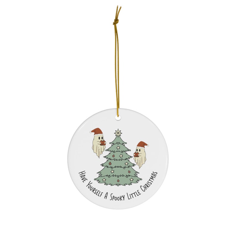 Spooky Christmas Ornament, Creepy Cute Christmas, Spooky Ornament, Ghost Ornament, Christmas Ghost, Goth Ornament, Whimsigoth Decor, Gothic image 4