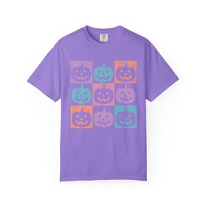 Summerween Shirt, Summer Halloween Shirt, Colorful Pumpkin Shirt, Comfort Colors Pumpkin Shirt, Jack O Lantern Shirt, Halloween Beach Shirt Violet