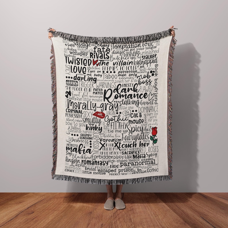 Book Lover Blanket Reading Throw Book Woven Blanket Dark Romance Gift Bookish Gifts Smut Reader Gift Spicy Booktok Merch Romance Reader Gift image 1