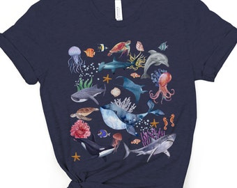 Marine Life Shirt, Marine Conservation, Save the Ocean, Environmental Shirt, Marine Biologist Shirt, Marine Biology Gift, Whale Shirt, Shark