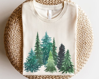 Evergreen Tree Shirt, Forest Graphic Tee, Forestcore Shirt, Forest Tree Shirt, Arborist Gifts, Pine Tree Shirt, Hiking Gifts For Her, Nature