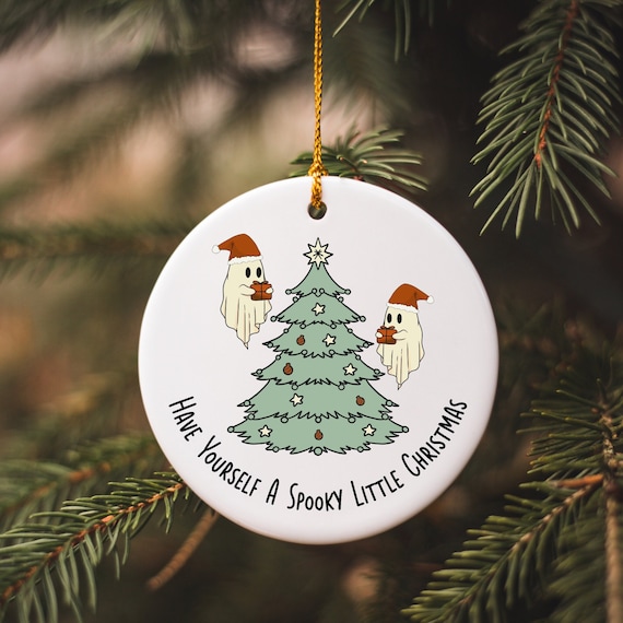 Spooky Christmas Ornament, Creepy Cute Christmas, Spooky Ornament, Ghost Ornament, Christmas Ghost, Goth Ornament, Whimsigoth Decor, Gothic