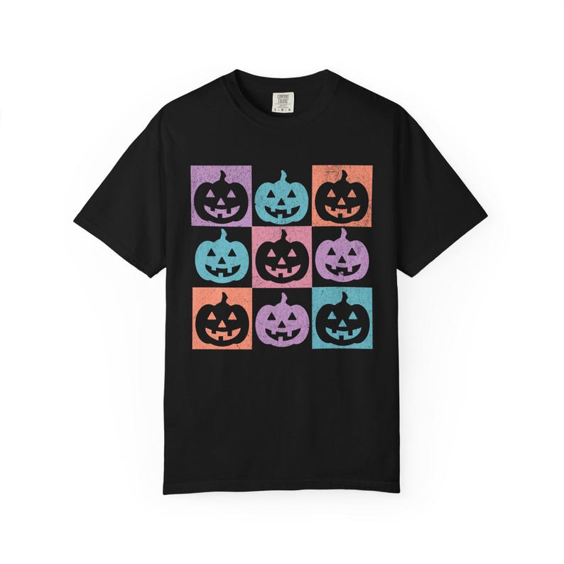 Summerween Shirt, Summer Halloween Shirt, Colorful Pumpkin Shirt, Comfort Colors Pumpkin Shirt, Jack O Lantern Shirt, Halloween Beach Shirt Black