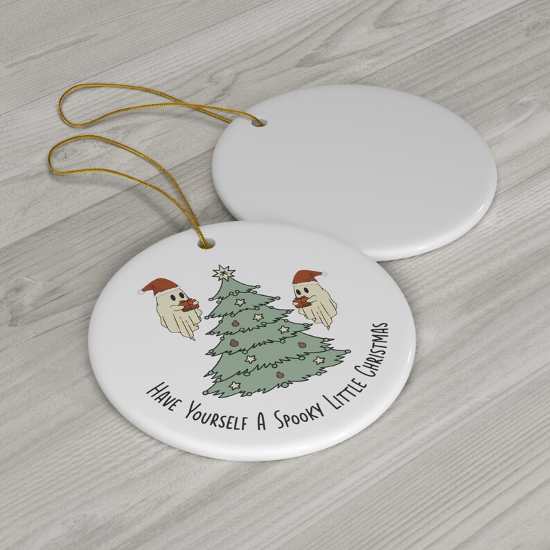 Spooky Christmas Ornament, Creepy Cute Christmas, Spooky Ornament, Ghost Ornament, Christmas Ghost, Goth Ornament, Whimsigoth Decor, Gothic image 3