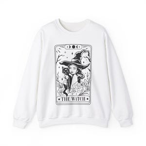 Tarot Card Sweatshirt, Witch Crewneck, Witchy Things, Witchy Apparel Women, Cute Witch Sweatshirt, Witchy Whimsigothic, Pastel Goth Clothes White