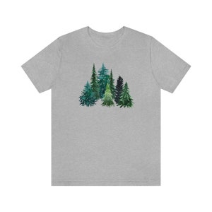 Evergreen Tree Shirt, Forest Graphic Tee, Forestcore Shirt, Forest Tree Shirt, Arborist Gifts, Pine Tree Shirt, Hiking Gifts For Her, Nature Athletic Heather