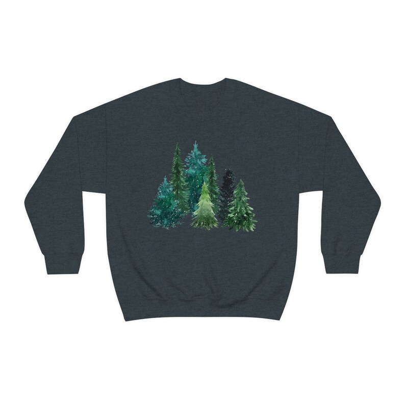 Evergreen Sweatshirt, Hiking Gifts for Her, Pine Tree Shirt, Forest Graphic Sweatshirt, Arborist Gifts, Forest Tree Sweatshirt, Forestcore Dark Heather
