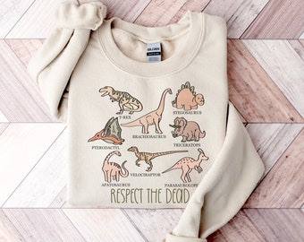 Dinosaur Sweatshirt, Dino Sweatshirt, Dinosaur Sweater, Dinosaur Crewneck, Paleontology Gift, Geologist Gift, Dinosaur Lover Gifts, Adult