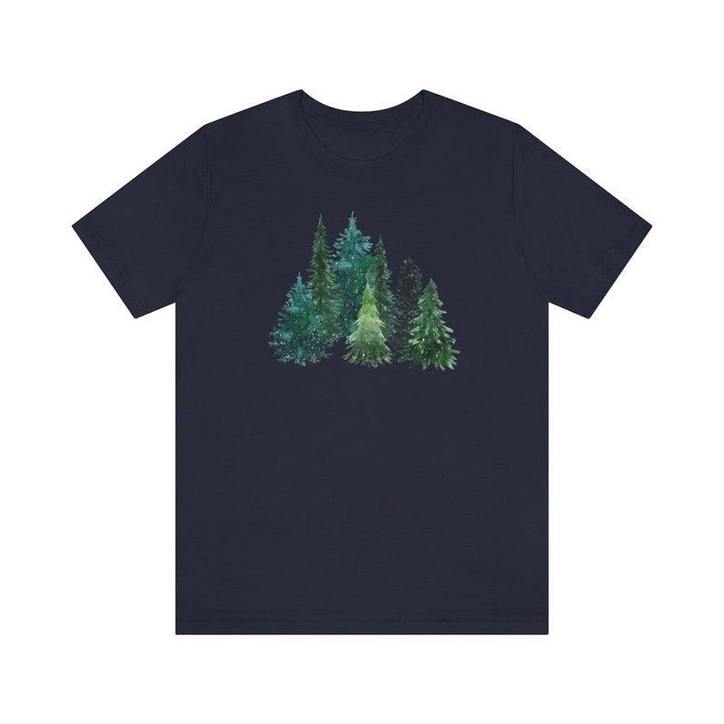 Evergreen Tree Shirt, Forest Graphic Tee, Forestcore Shirt, Forest Tree Shirt, Arborist Gifts, Pine Tree Shirt, Hiking Gifts For Her, Nature Navy