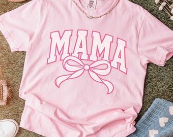 Camiseta Mama Bow, Camiseta Coquette Mama, Camiseta Pink Mama, Camiseta Comfort Colors Mama, Regalo Lindo para Mamá, Camiseta Varsity Mama, Camiseta Moderna para el Día de la Madre