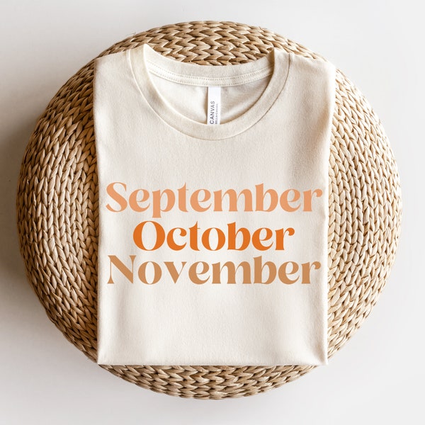 Fall Months Shirt, Fall Colors Shirt, Autumn Months Shirt, Fall Teacher Shirt, Cute Fall Apparel, Pumpkin Picking Shirt, Fall Aesthetic, Tee