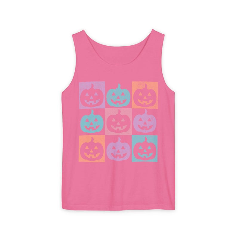 Summerween Tank, Summer Halloween Shirt, Colorful Pumpkin Shirt, Comfort Colors Pumpkin Shirt, Jack O Lantern Shirt, Halloween Beach Shirt Crunchberry