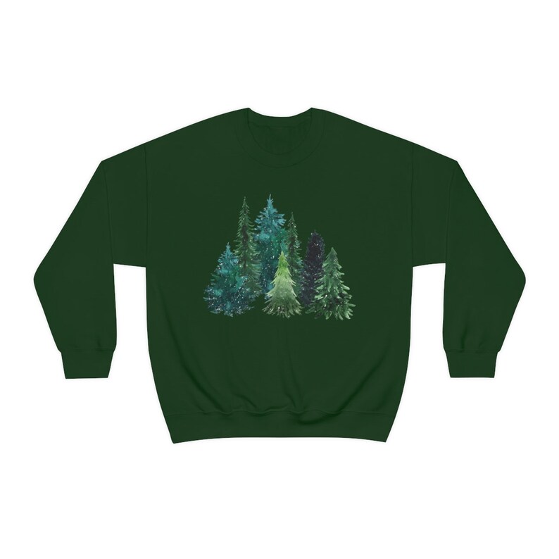 Evergreen Sweatshirt, Hiking Gifts for Her, Pine Tree Shirt, Forest Graphic Sweatshirt, Arborist Gifts, Forest Tree Sweatshirt, Forestcore Forest Green