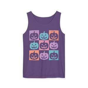 Summerween Tank, Summer Halloween Shirt, Colorful Pumpkin Shirt, Comfort Colors Pumpkin Shirt, Jack O Lantern Shirt, Halloween Beach Shirt Grape