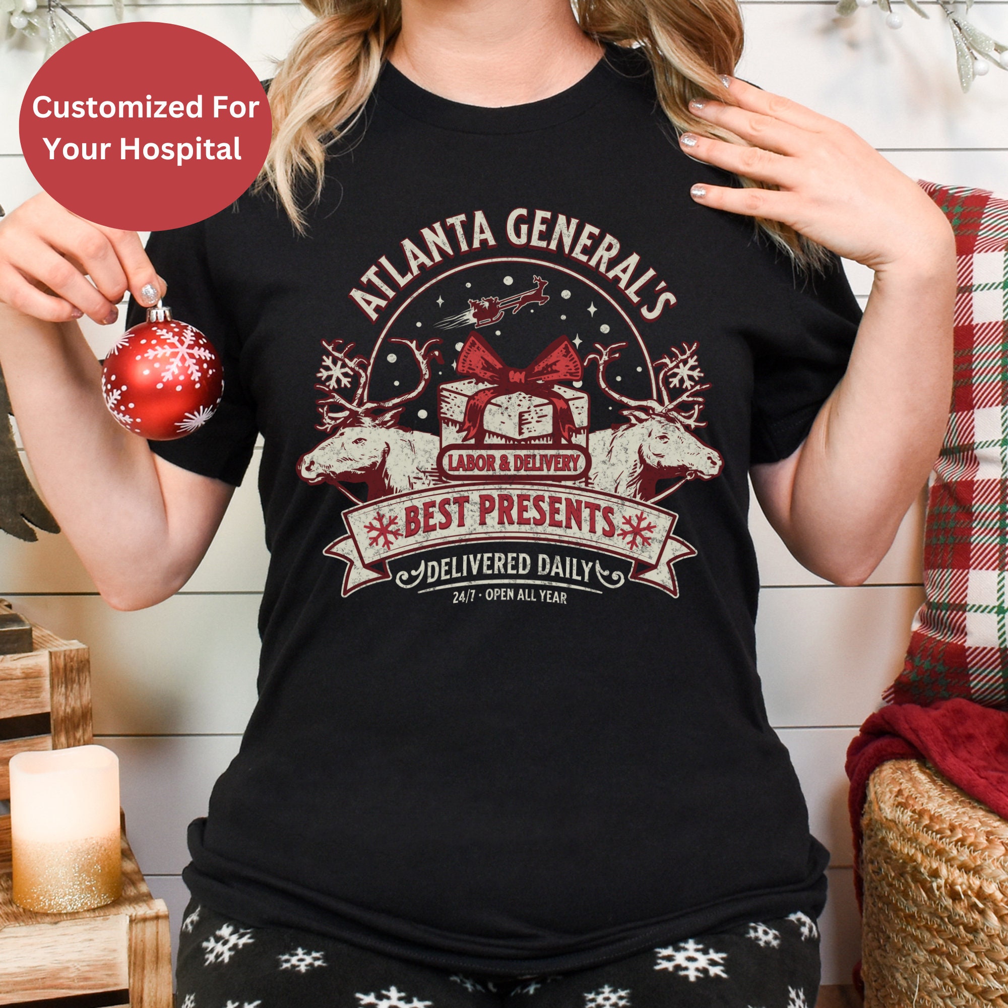 Custom Labor and Delivery Christmas Shirt, Labor and Delivery Shirt, LD Nurse Shirt, OB Nurse, Delivering the Best Presents, LD Staff Gifts