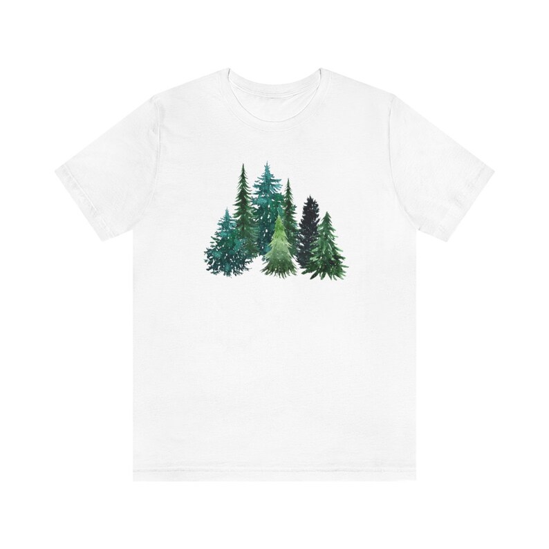Evergreen Tree Shirt, Forest Graphic Tee, Forestcore Shirt, Forest Tree Shirt, Arborist Gifts, Pine Tree Shirt, Hiking Gifts For Her, Nature White