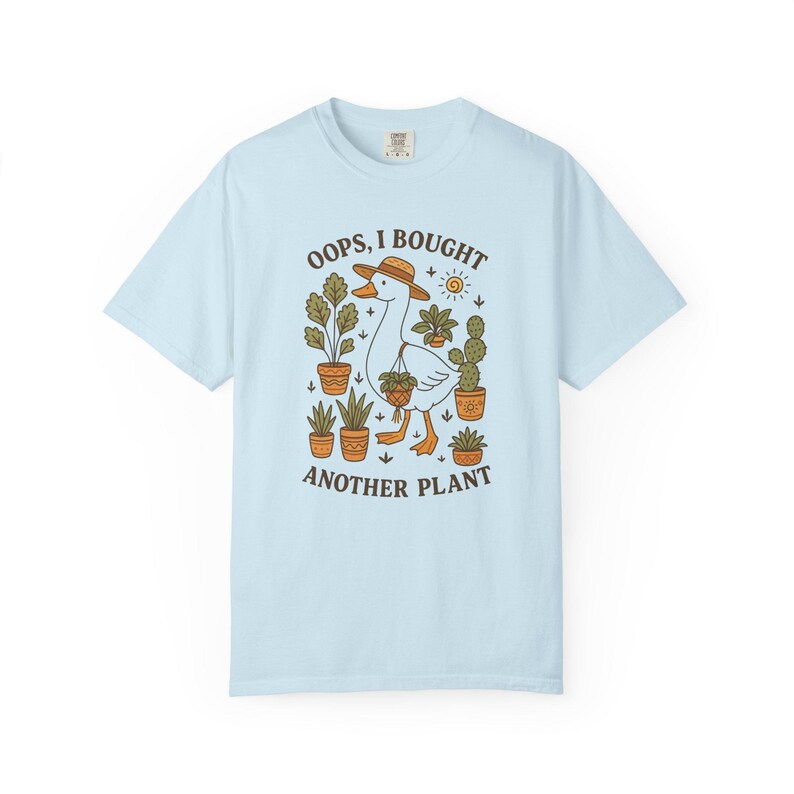 Camiseta para amantes de las plantas, camiseta divertida de plantas, camiseta para mamás de plantas, regalo para jardineros, camiseta de plantas de interior, camiseta de plantas estilo cottagecore, camiseta de ganso, camiseta con humor sobre plantas Chambray