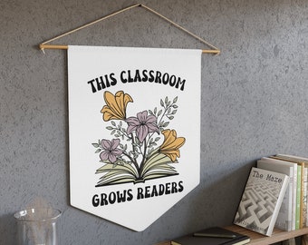 Elementary Classroom Pennant, Classroom Banner, Classroom Wall Decorations, Classroom Tapestry, Reading Teacher Decor, Boho Classroom Decor