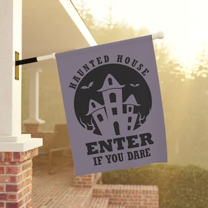 Haunted House Flag, Halloween Garden Flag, Halloween Yard Flag, Witchy Stuff, Fall Garden Flag, Whimsigoth Decor, Gothic Garden Decor, Cute