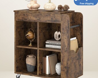 Storage Shelf for Small Space for Living Room, Side Table with Storage and 3 Tier