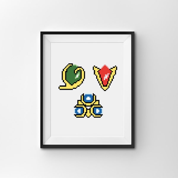 Legend of Zelda Spiritual Stones Cross Stitch Pattern, Ocarina of Time Cross Stitch Pattern, Gaming Cross Stitch, Nerdy Cross Stitch